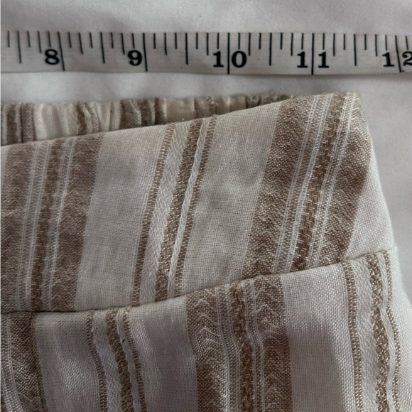Miou Muse Striped Beige and White Split Leg Pants Size Small - Picture 5 of 6